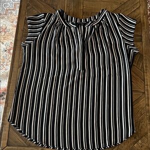 41 Hawthorn Black and White Vertical Stripe Blouse